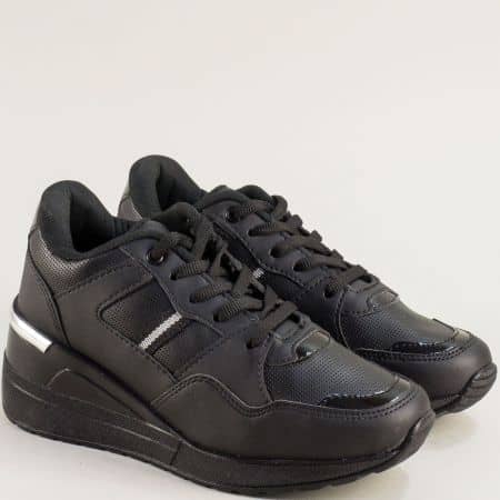 Дамски спортни обувки на платформа в черен цвят 0015-40ch