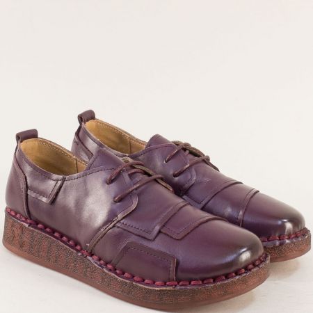 Лилава MAT STAR обувка от естествена кожа  043070bd