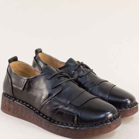 MAT STAR черна обувка от силикон и естествена кожа  043070ch