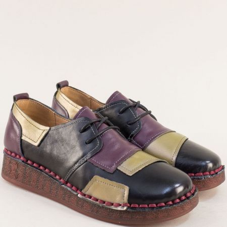 Многоцветни дамски обувки от естествена кожа 043070chps