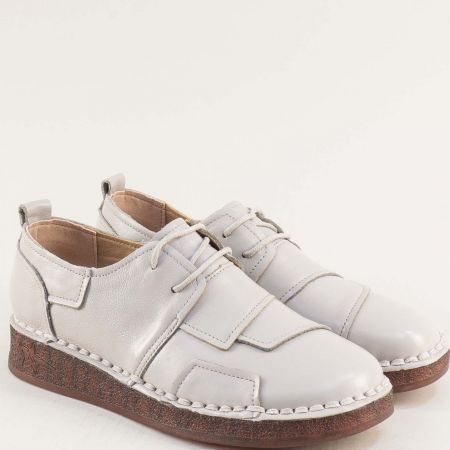 Дамски Mat Star ежедневни обувки от естествена кожа в бял цвят 043070sv