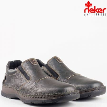 Мъжки ежедневни черни обувки на антистрес ходило с Tex-мембрана на швейцарската фирма Rieker Antistress 05366ch
