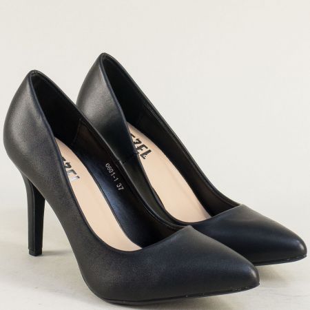 Елегантни дамски обувки на висок ток в черен цвят 06011ch