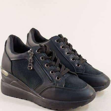 Дамски обувки на платформа в черен цвят 0607-40ch