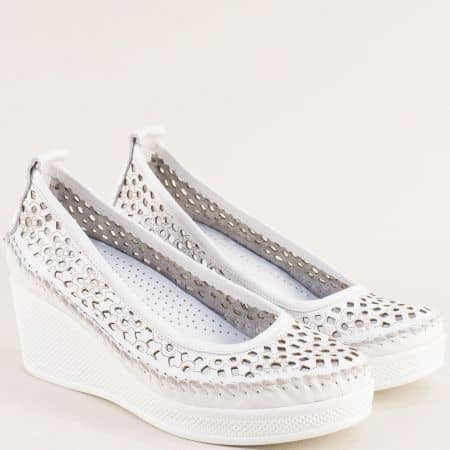 Комфортни дамски обувки естествена кожа в бяло 10214810b