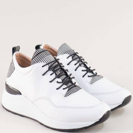 Спортни дамски обувки в бяло от 100% естествена кожа 103276141b