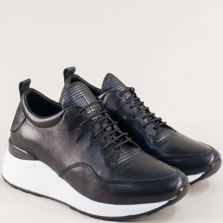 Кожени спортни дамски обувки със стелка от естествена кожа в черен цвят 103276141ch