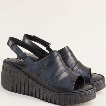 Дамски сандали на платформа в черен цвят 10501ch