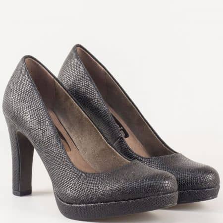 Елегантни дамски обувки Tamaris със змийски мотив 1122426zch