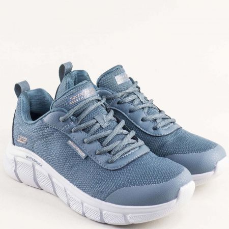 Текстилни дамски сникърси в син цвят на комфортно ходило SKECHERS 117351s