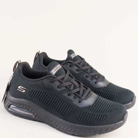 Комфортни дамски сникърси SKECHERS-Machine washable в черен цвят 117378ch