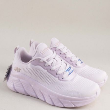 Комфортни дамски сникърси на SKECHERS с Memory пяна в лилав цвят 117385l