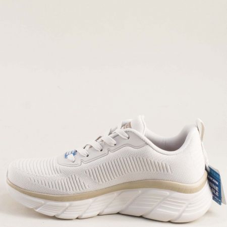 Комфортни дамски сникърси SKECHERS с Memory пяна в бежов текстил