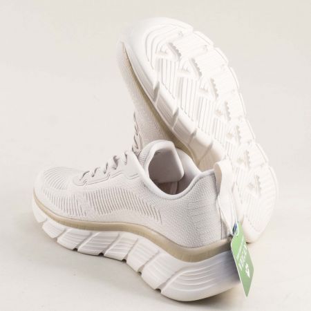 Комфортни дамски сникърси SKECHERS с Memory пяна в бежов текстил