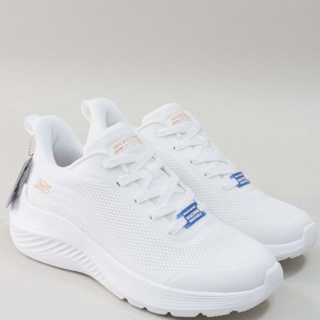 Бели дамски сникърси Skechers с мемори стелка  117483b