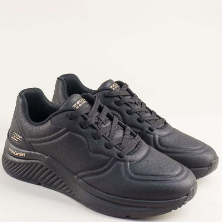 Черни олекотени дамски сникърси с връзки SKECHERS 117560ch