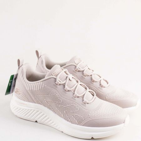 SKECHERS дамски сникърси с Machine washable технология в бежов текстил 117561bj