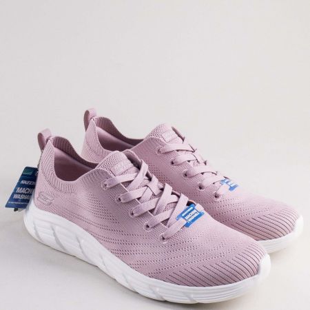 Дамски сникърси на SKECHERS в модерен розов цвят с връзки 117591rz