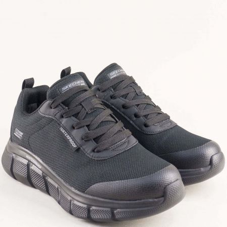 SKECHERS мъжки черни маратонки с мемори стелка и връзки 118111ch