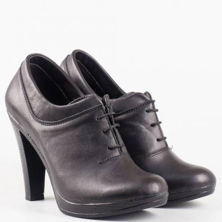 Дамски ежедневни обувки на висок ток от естествена кожа на български производител 1197976ch