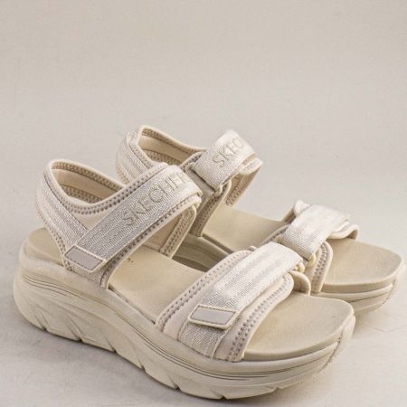 Бежови дамски сандали на платформа SKECHERS 119823bj