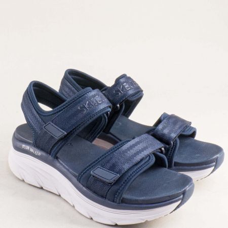 Модерни дамски сандали в син цвят SKECHERS на бяло ходило 119823ts