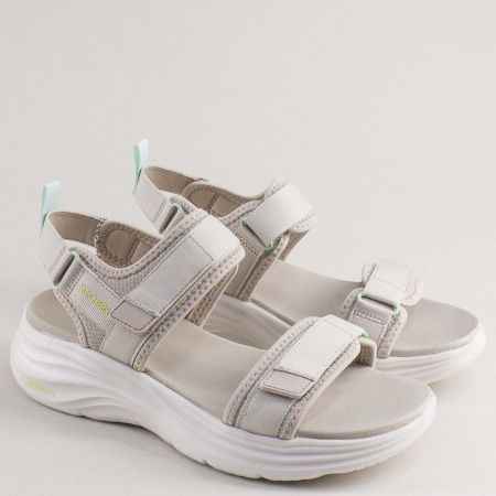 SKECHERS бежови дамски сандали с велкро закопчаване на платформа 120009bj