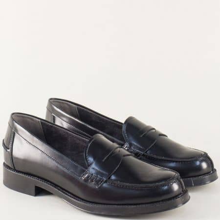 Кожени дамски обувки- Aerosoles в черно на нисък ток 121016ch