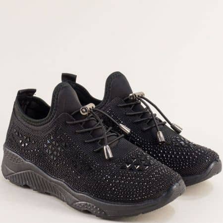 Дамска спортна обувка от черен текстил 138142ch