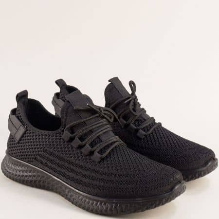 Черен текстил мъжки спортни обувки 138208ch