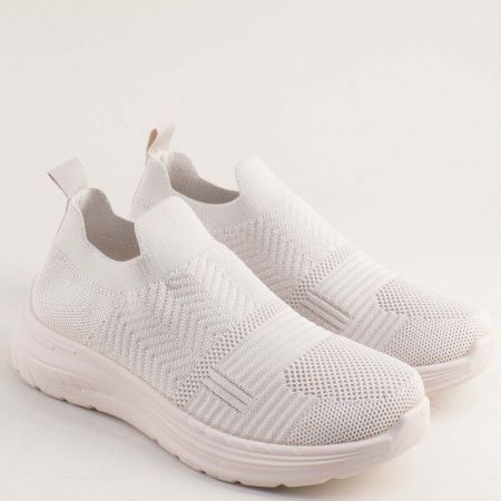 Текстилни дамски маратонки в бежов цвят  138702bj