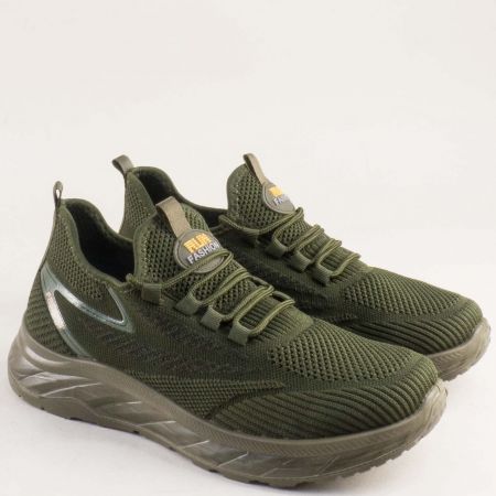 Мъжки маратонки на комфортно ходило в зелен цвят 138719z