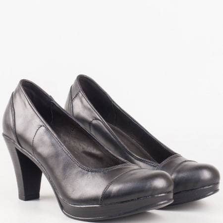 Дамски ежедневни обувки изработени изцяло от естествена кожа на български производител в черен цвят 1406843ch