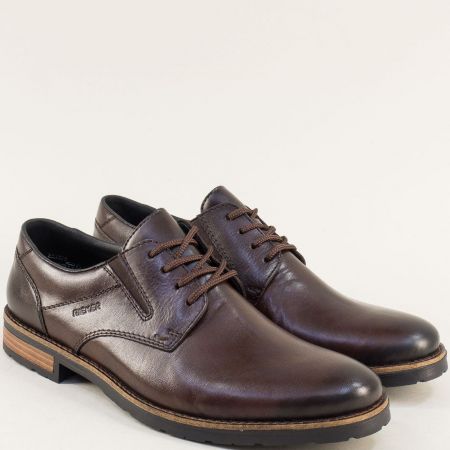 Изчистени мъжки обувки RIEKER в кафяв цвят 14621k
