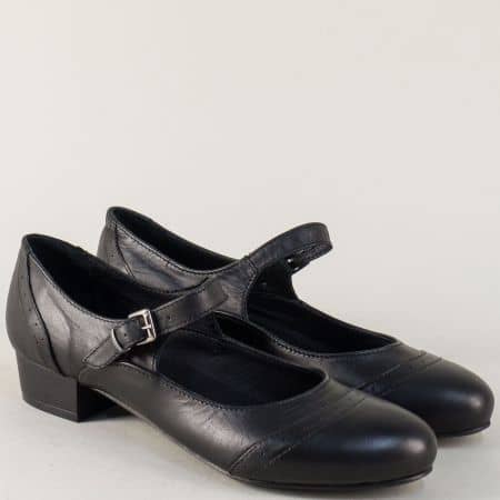 Дамски обувки за танци от естествена кожа в черно 150317ch