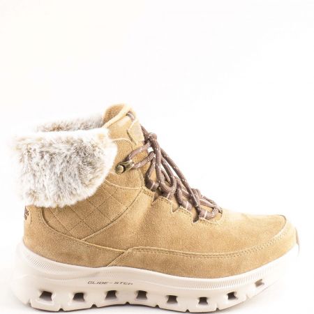 Спортни дамски боти SKECHERS от естествен велур с Waterproof защита и Memory пяна