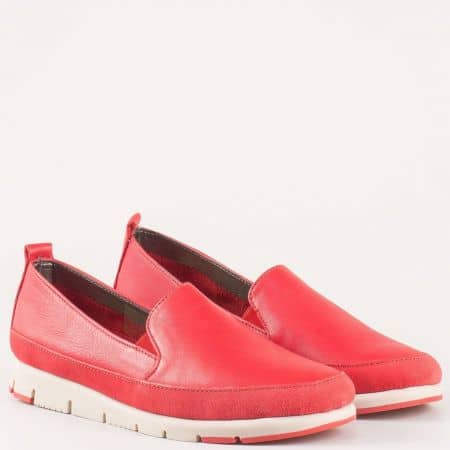 Модерни червени спортни дамски обувки Aerosoles от естествена кожа 170316chv