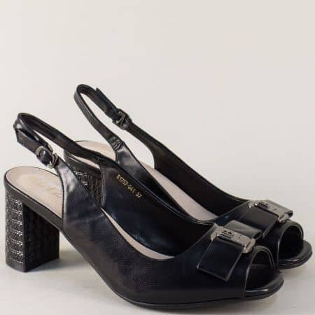Дамски обувки в черен цвят на висок елегантен ток 175741ch