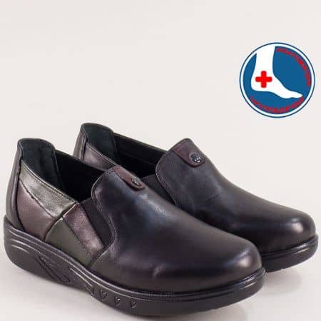 Анатомични дамски обувки в черно естествена кожа 1820510ch