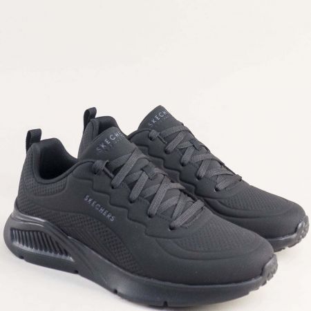 Комфортни мъжки маратонки с мемори стелка в черно SKECHERS 183120ch