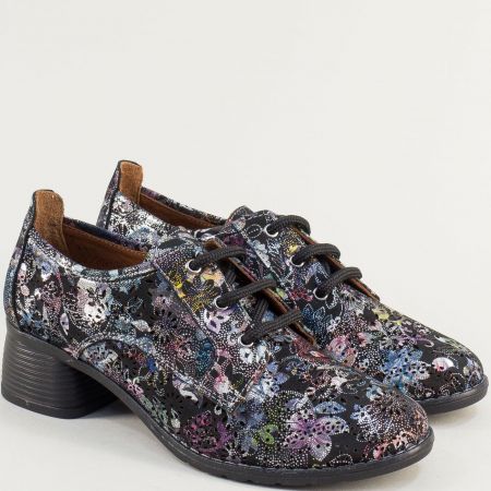  Дамски обувки от естествена кожа в пъстър цвят 18742dchps