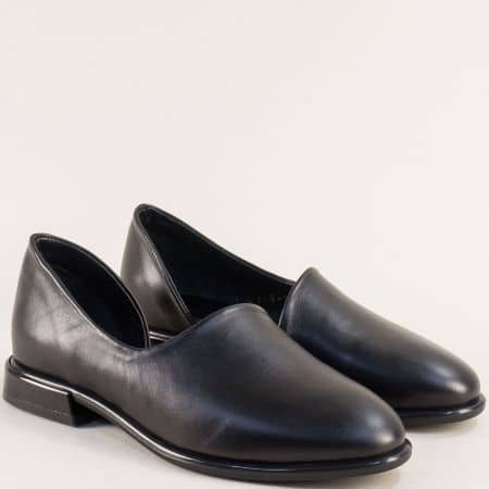Ежедневни дамски обувки естествена кожа е черен цвят 1934ch