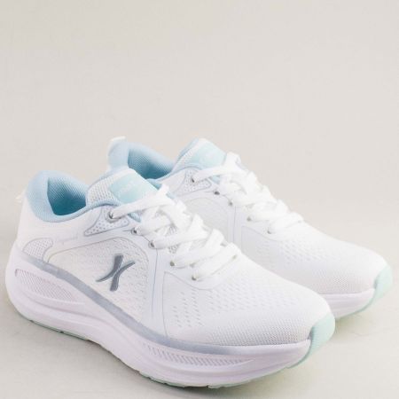 Текстилни дамски маратонки в бял цвят на платформа 194248b