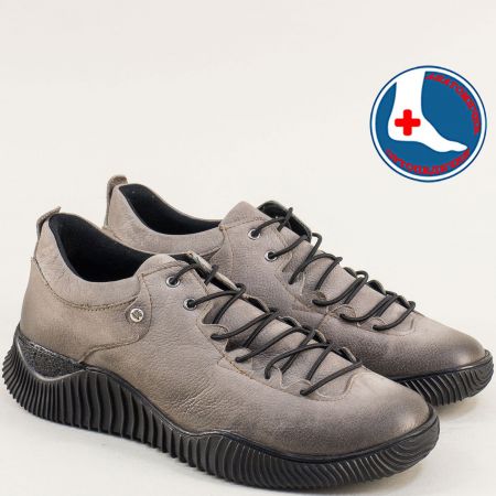 Дамски обувки от сив естествен набук 1953826nsv