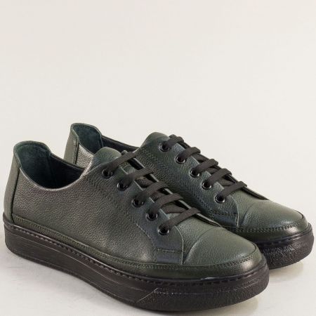 Зелен цвят естествена кожа дамски обувки 2062z