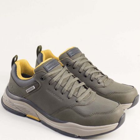 SKECHERS мъжки маратонки с връзки в модерен зелен цвят 210021z