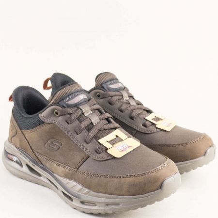 Модерни мъжки маратонки SKECHERS в кафяв цвят на атрактивно ходило 210981nk