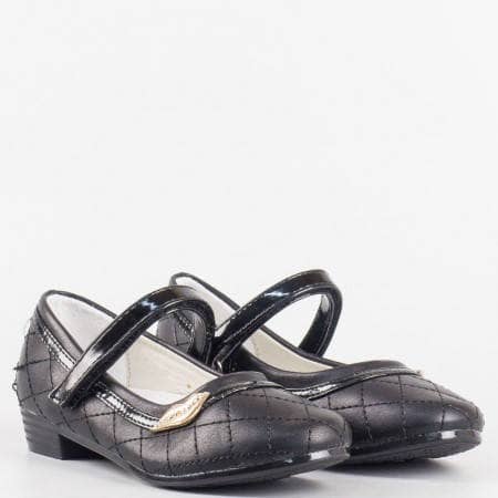 Детски комфортни обувки с анатомична стелка на български производител в черен цвят 2127ch