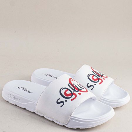 Силиконови мъжки джапанки в бял цвят S.OLIVER 2177776b