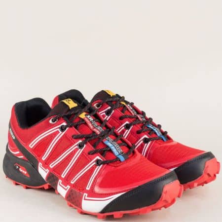 Мъжки маратонки в червен цвят- Knup на удобно ходило 223024-45chv